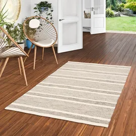 Pergamon Rana Streifen 190 x 290 cm Grau/Weiß
