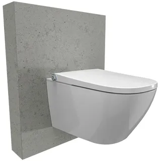 Bernstein BERNSTEIN® DUSCH-WC Basic 1104 in Weiß - Spülrandloses Dusch-WC rund - Komplettanlage