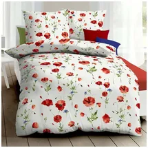 KAEPPEL Sommermohn Blumen Rot 155 x 220 cm + 80 x 80 cm
