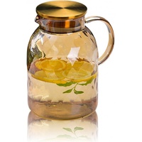 FELIXLEO Karaffe 1.8L Glaskaraffe Mit Deckel Teekanne Glas Alle Arten von Teegetränken, (1-tlg)