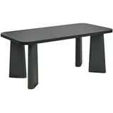 Esstisch 180 x 90 cm schwarz abgerundete Ecken minimalistischer Stil Atlin