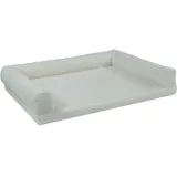 Juelle Orthopädisches Hundebett aus Kunstleder Sofa mit Matratze für große Hunde Abnehmbare Abdeckung, Waschmaschinenwaschbar, Lord L-XXL (100x75cm, Weiß)