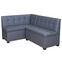 RODNIK Eckbank Komo, Sitzbank GRAU, Kunstleder, Stauraum, Truhenbank 167x121 cm (kurzer Schenkel Links)
