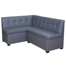 RODNIK Eckbank Komo, Sitzbank GRAU, Kunstleder, Stauraum, Truhenbank 167x121 cm (kurzer Schenkel Links)