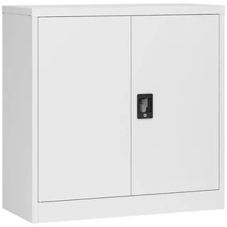 [en.casa] Molise Aktenschrank 90 x 40 x 90 cm Lichtgrau