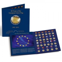 Leuchtturm Münzalbum PRESSO für 23 europ. 2-Euro-Gedenkmünzen 30 Jahre EU-Flagge