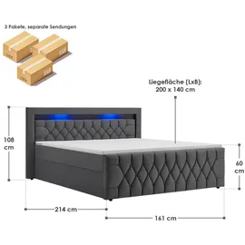 Juskys Leona Samt & Grau