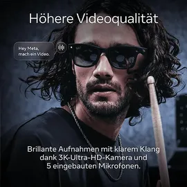 Meta Ray-Ban Meta Wayfarer Groß (Gen 2) – Schwarz glänzend, Gläser: Grün AI Glasses