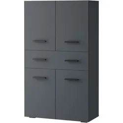 Midischrank INOSIGN "Skara", grau (anthrazit), B:76cm H:130cm T:35cm, Spanplatte, Schränke, mit zwei variablen Einlegeböden