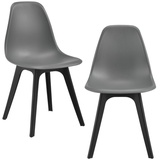 [en.casa] 2x Esszimmerstuhl Brevik 2er Set 83x54x48 cm Grau/Schwarz