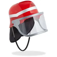 Relaxdays Feuerwehrhelm Kinder rot Einheitsgröße