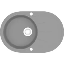 vidaXL Granitspüle Einzelbecken Oval Grau -