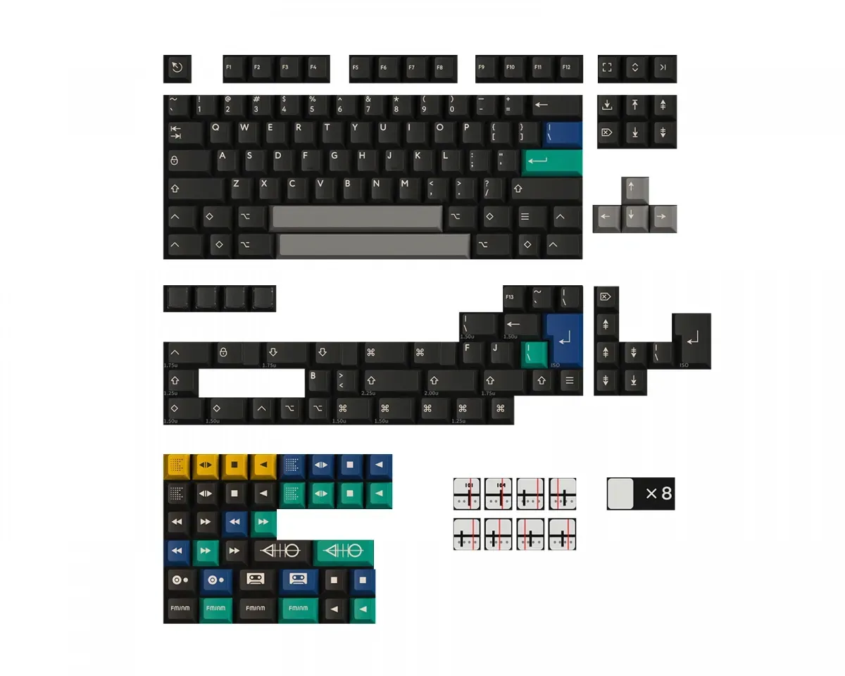 KBDfans PBTfans Tape & Radio - Black Base kit