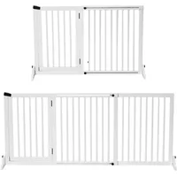 PawHut Absperrgitter Hund Freistehendes Verstellbares 113-166 x 71 cm Weiß