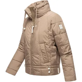 Navahoo leichte Damen Steppjacke kurze Übergangsjacke oversized mit Fledermausärmeln Luftzauber 14 Taupe Grey Gr. L - L
