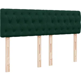 vidaXL Boxspringbett 140 x 200 cm Dunkelgrün