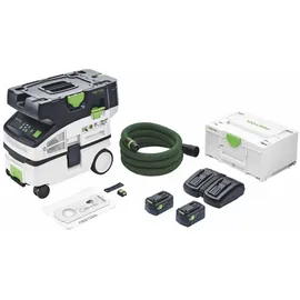 Festool CTLC MINI I-Basic Akku Absaugmobil 36 V ( 2x 18 V ) Staubkl. L + 2x Akku 5,0 Ah + Doppelladegerät + Systainer