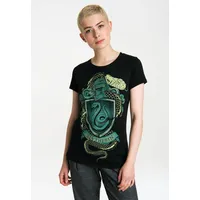 LOGOSHIRT T-Shirt "Harry Potter", Damen, Gr. L, schwarz, 100% Baumwolle, bedruckt, normal, Rundhals, Shirts T-Shirt, mit coolem Print