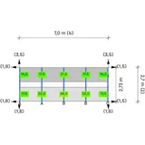 K2 S-Dome 6.10 Montagesystem (1-seitige Modulausrichtung Süd) 2 Reihen 4 Module