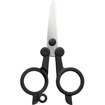 Fiskars ReNew Klappbare Reiseschere, Länge: 11 cm, Recycelter Edelstahl/Recycelter Kunststoff, Functional Form, Schwarz, 1075352