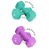 Yes4All Combo Hex Neopren Hanteln Set Gewichte für Krafttraining Yoga Pilate - Kurzhanteln 2er set, Dumbbells Set für Frauen Männer