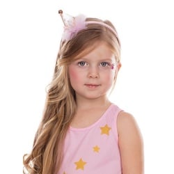Rubie ́s Kostüm Haarreif Pinke Prinzessin, Prinzessinnenhütchen im rosa Rauschen rosa