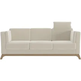 Home Affaire 3-Sitzer HOME AFFAIRE "Viva", beige (elfenbein), B:213cm H:84cm T:93cm, 100% Polyester, Sofas, mit Holzrahmen aus Buche