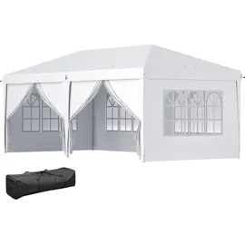 Outsunny Faltpavillon 6 x 3 m inkl. 4 Seitenteile Weiß