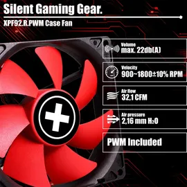 Xilence XPF92.R.PWM 92mm PWM Gehäuselüfter 4PIN, rot/schwarz
