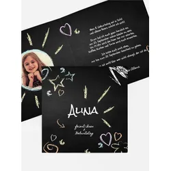 Einladung Kindergeburtstag selbst gestalten mit Spruch und Fotos im Onlinedesigner bei Meine-Kartenmanufaktur.de