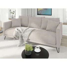 s-style möbel 3-2-1 Garnitur Chenille 3-Sitzer + 2-Sitzer + Sessel Beige