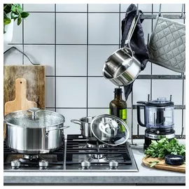 KitchenAid Stainless Steel 5-teiliges Kochgeschirr-Set, 3-lagige Antihaftbeschichtung, induktionsgeeignet, backofenfest, spülmaschinenfest, silber