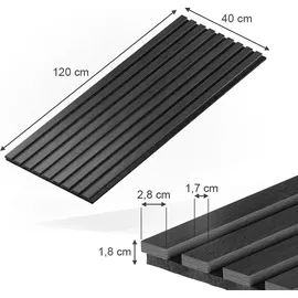 Vicco Wandpaneele Akustik Eiche Schwarz 8 St. 8 x 60 x 2 cm