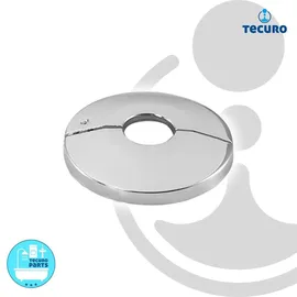 tecuro Scharnierrosette Ø 43 mm x Ø 74 mm x 12 mm - Messing verchromt