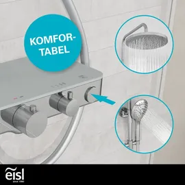 Eisl Duschset Futura Wellness Duschsystem mit Thermostat Glasablage Chrom Grau