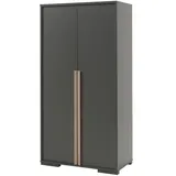 Kleiderschrank >LONDON< in Anthrazit/Buche - 98,5x195,2x56cm (BxHxT)