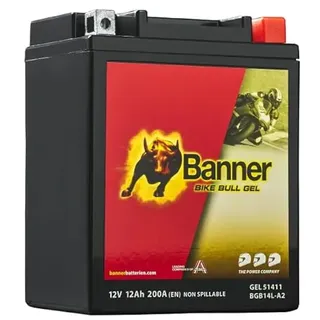 Banner Bike Bull GEL Motorradbatterie 51411 14Ah 12V BGB14L-A2 YB14L-A2 wartungsfrei