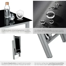 Tectake Gartengarnitur 7-tlg. grau 402167