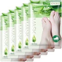 P-Beauty Cosmetic Accessoires | Aloe Vera Fußmaske Socken | Peeling für die Füße um trockener, rissiger Haut entgegen zu Wirken | Fußpeeling für reine Haut an den Füßen (5 Paar)