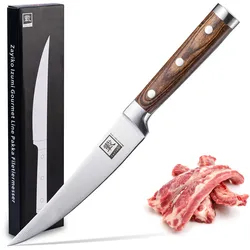 Zayiko Filetiermesser 16 cm Klinge I Scharfes Küchenmesser und Profi Kochmesser mit Pakkaholzgriff aus deutschem Stahl mit Geschenkbox Serie Zayiko IZUMI