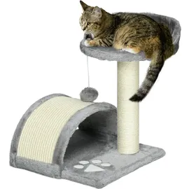 PawHut Kleiner Katzenturm Kratzbaum 46 cm grau