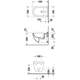 Duravit Starck 3 Wand-Bidet weiß WonderGliss