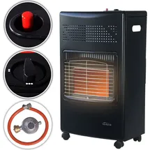 Tronitechnik Heizgerät Infrarot- Heizgerät HB-015 Gasheizer,Piezo-Zündung,4200 Watt,I3B/P(50), 4200 W, Überhitzungsschutz, drei Leistungsstufen:1500/2800/4200 Watt Edelstahl schwarz