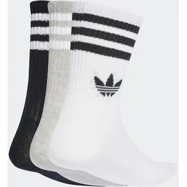 adidas 3-Streifen Crew Socken 3er Pack Schwarz/Weiß 46-48