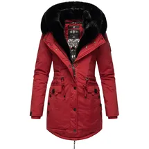 Navahoo Damen Wintermantel Winterparka Gefüttert mit 2 Kunstpelz-Kapuzen Sweety Deluxe