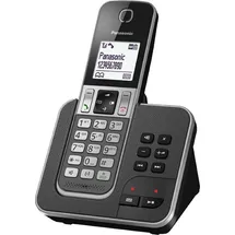 Panasonic KX-TGD320FRG, DECT-Telefon, Kabelgebundenes Mobilteil, Freisprecheinrichtung, 50 Eintragungen, Anrufer-Identifikation, Grau - Grau