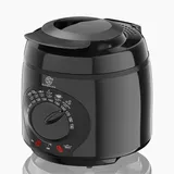 SUPERLEX Fritteuse, 1 l, Mini-Fritteuse, einstellbares Thermostat, 0-190 °C, Antihaft-Pfanne, verchromter Korb, abnehmbarer Deckel, Sichtfenster, abnehmbarer Griff, leicht zu reinigen, 950 W, für