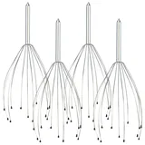 Pearl Kopfhaut Stimulator: 4er-Set Kopf-Massage-Spinne Kopfmassagegerät mit Metall-Griff