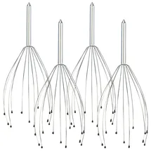 Pearl Kopfhaut Stimulator: 4er-Set Kopf-Massage-Spinne Kopfmassagegerät mit Metall-Griff