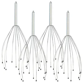 Pearl Kopfhaut Stimulator: 4er-Set Kopf-Massage-Spinne Kopfmassagegerät mit Metall-Griff